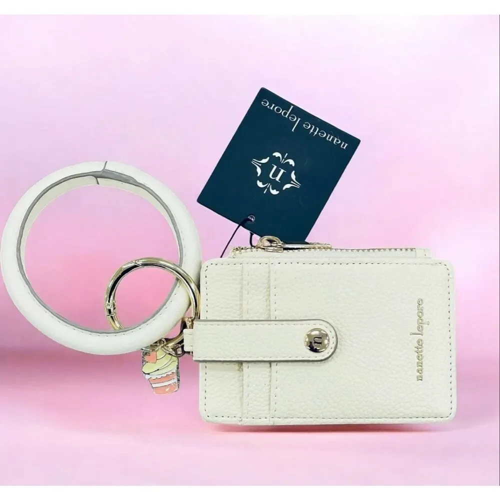 NWT Nanette Lepore Off White Hands-Free Bracelet Wallet Cardholder Keyholder